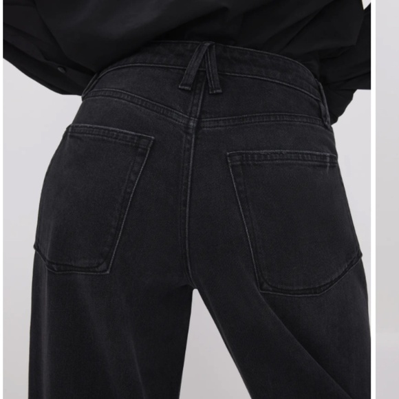 Good American '''Good Ease". wide leg black jeans, 12/31. P1404 - Picture 4 of 8